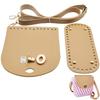 1 Set Handmade PU Leather Crochet Shoulder Bag Accessories Kits, Including Bag Strap, Bag Bottoms and Sheets, Khaki, 600~1250mm