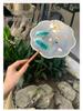 Lingjuan Palace Double-Sided Embroidered Lotus Fan: Beechwood Handle, Classical Chinese Dance Fan