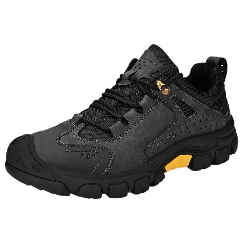 Mountaineering Men's Shoes New Autumn Soft-soled Non-slip Bag Head Tooling Shoes Low-top Lace-up Thick-soled Outdoor Casual Shoes
