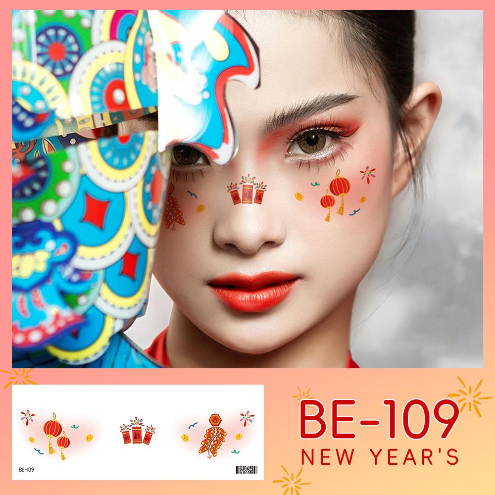 2026 New Year s Eve Waterproof Face Tattoo Stickers - Hot Selling Makeup for Festive Atmosphere 158x60mm
