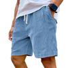 2025 Men's Retro Embroidered Logo Corduroy Drawstring Shorts