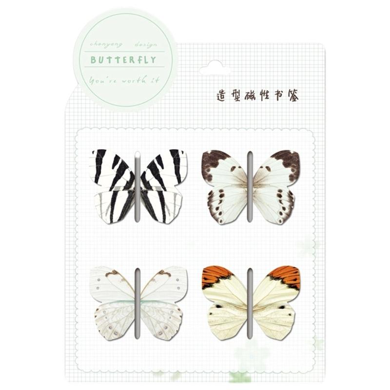 Creative Bookmarks Lovely Bookmarks Magnetic Bookmarks Colourful Butterfly Page Markers Reading Bookmarkers зелёный