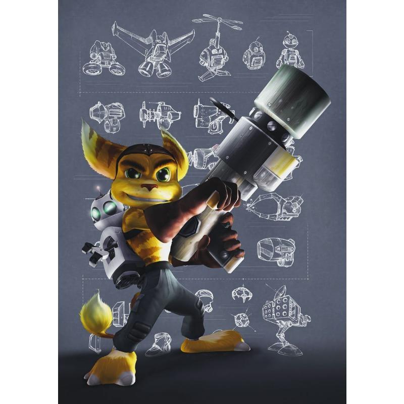 Ratchet N Clank Cartoon Fan Art Poster Canvas Painting Cartoon Kids Room Aesthetic Wall Decor Ratchet N Clank Anime Decoration