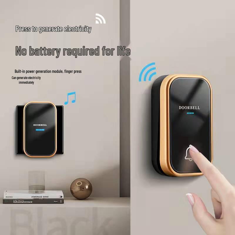 Battery-Free Wireless Doorbell: Waterproof, Long-Range, Smart Call for Home or Office.