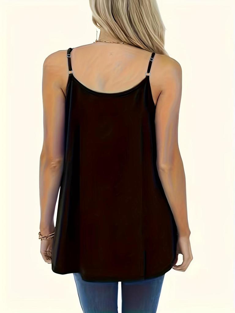 Damen Plissiertes Sommer-Tanktop mit Spaghettiträgern 2025