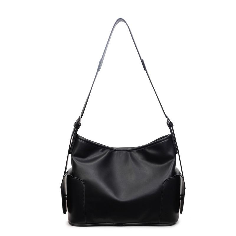 Bag women's new soft waxy bucket bag tote bag shoulder messenger bag commuter underarm bag large capacity trendy bag
