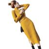 Autumn/Winter 2025 High-Neck Knit Wool Split Dress