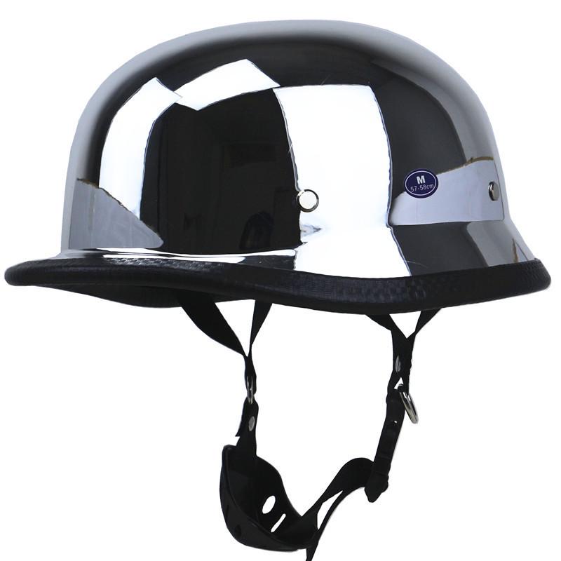 ZR Series ZR-307 Electroplated Silver DOT Certified Retro Motorcycle Helmet M35 with Mirror
