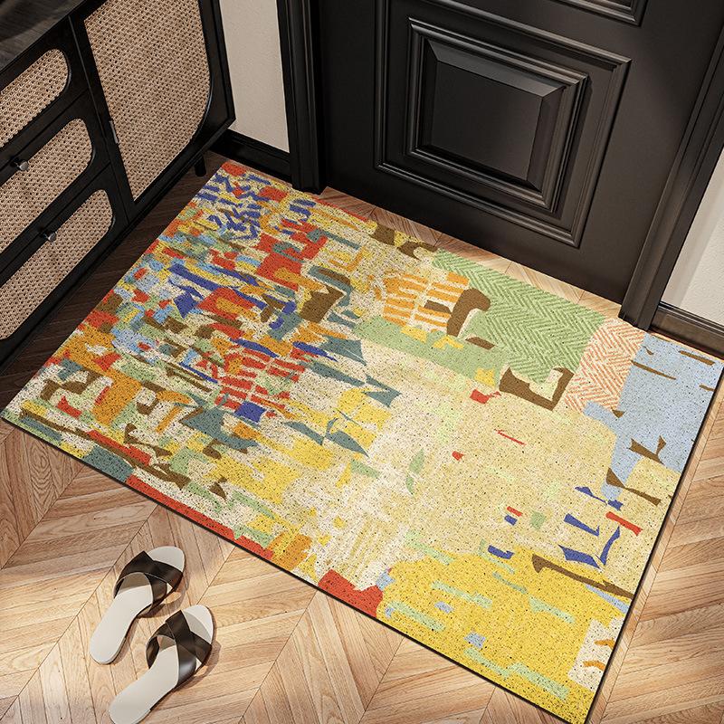 Entry Door Floor Mat Outdoor Soil Rubbing Non-Slip And Wear-Resistant Can Be Cut Silk Ring Entrance Foyer 2024 Thickened Foot Pad