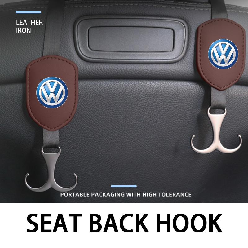 WET1 For Volkswagen VW Car Headrest Double Hook Black Rope Fixed Hook Adjusting Hanger Polo Jetta Sagitar Magotan Passat B5 B6 B7 CC