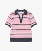 CUTZ Crochet Stripe Open Collar Knit