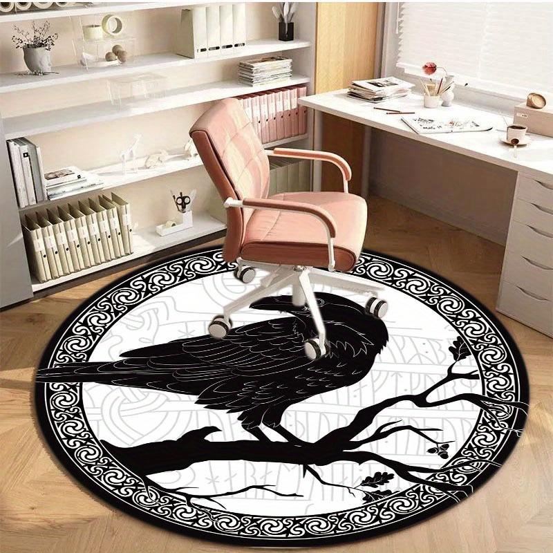 800 Grams Per Square Meter Crystal Velvet Home Decor Viking Gothic Raven Rug,Soft Floor Mat for Living Room,Bedroom,Gaming,Protective Mat Fo