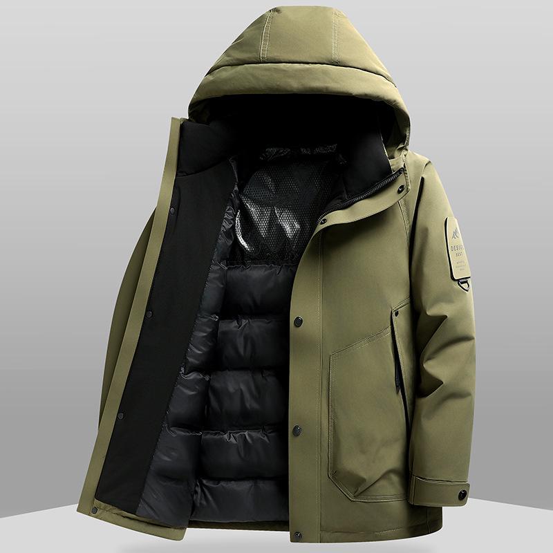 Men's Winter Waterproof Down Jacket: Fashionable, Lightweight, Luxury Outdoor Workwear for Mountaineering & Casual Wear