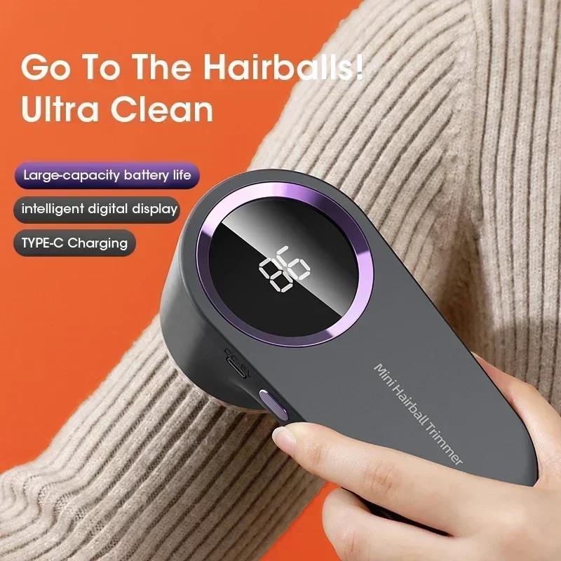 Electric Hair Ball Trimmer Wireless Portable Clothing Hair Removal Machine LED Display Handheld Knitted Fabric Shaving Machine
