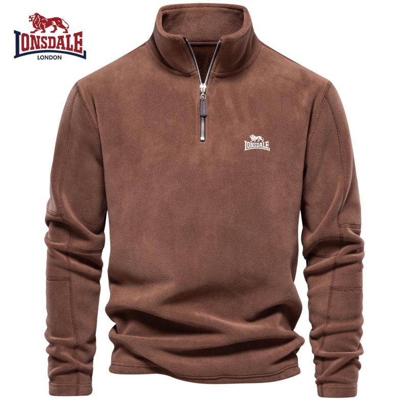 Lonsdale Мужская осенне-зимняя новинка с вышивкой толстовка с воротником-стойкой на молнии до середины с длинным рукавом модный повседневный флисовый топ L 4590₽