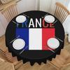 Round France Flag  Tablecloth Waterproof Oil-Proof Table Cover 60 Inch  Table Cloth
