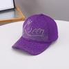 New point diamond QUEEN letter baseball cap European and American fashion diamond-encrusted curved brim cap spot batch