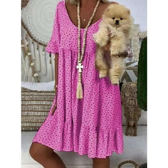 Summer New European and American Women's Dress Urban Casual Printing Medium Large Pendulum Large Size Medium Skirt