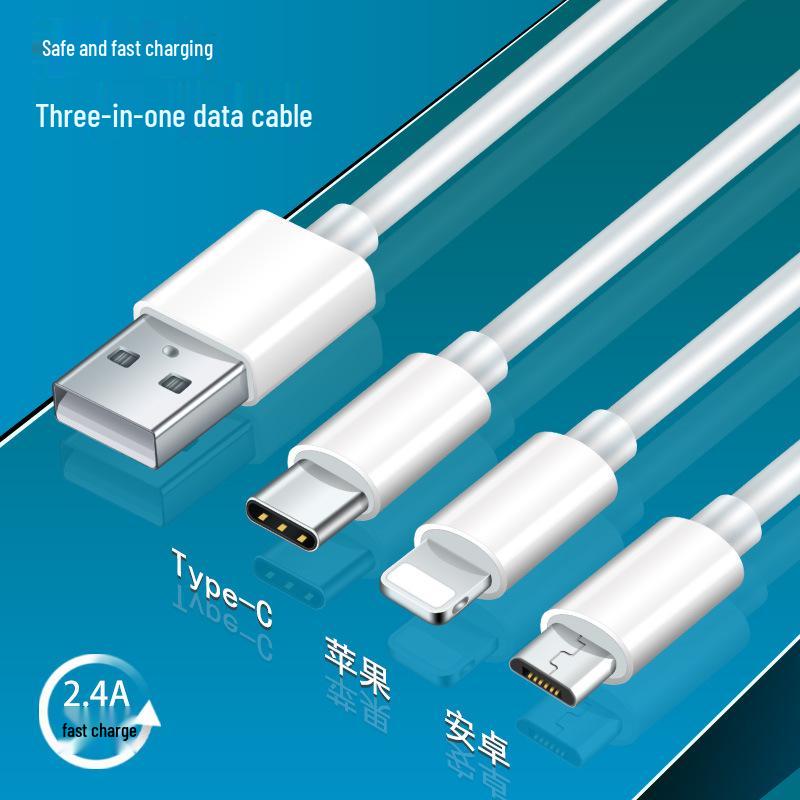 S187TPE 3-in-1 Fast Charging Cable for Apple, Huawei, Type-C, and Android Phones