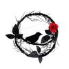 Halloween Crow Rose Branch Shape Door Wreath Glowing Welcome Sign Decoration for Festival Front Doors Window Decors