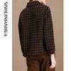 Women's Plaid Wool Blend Short Coat