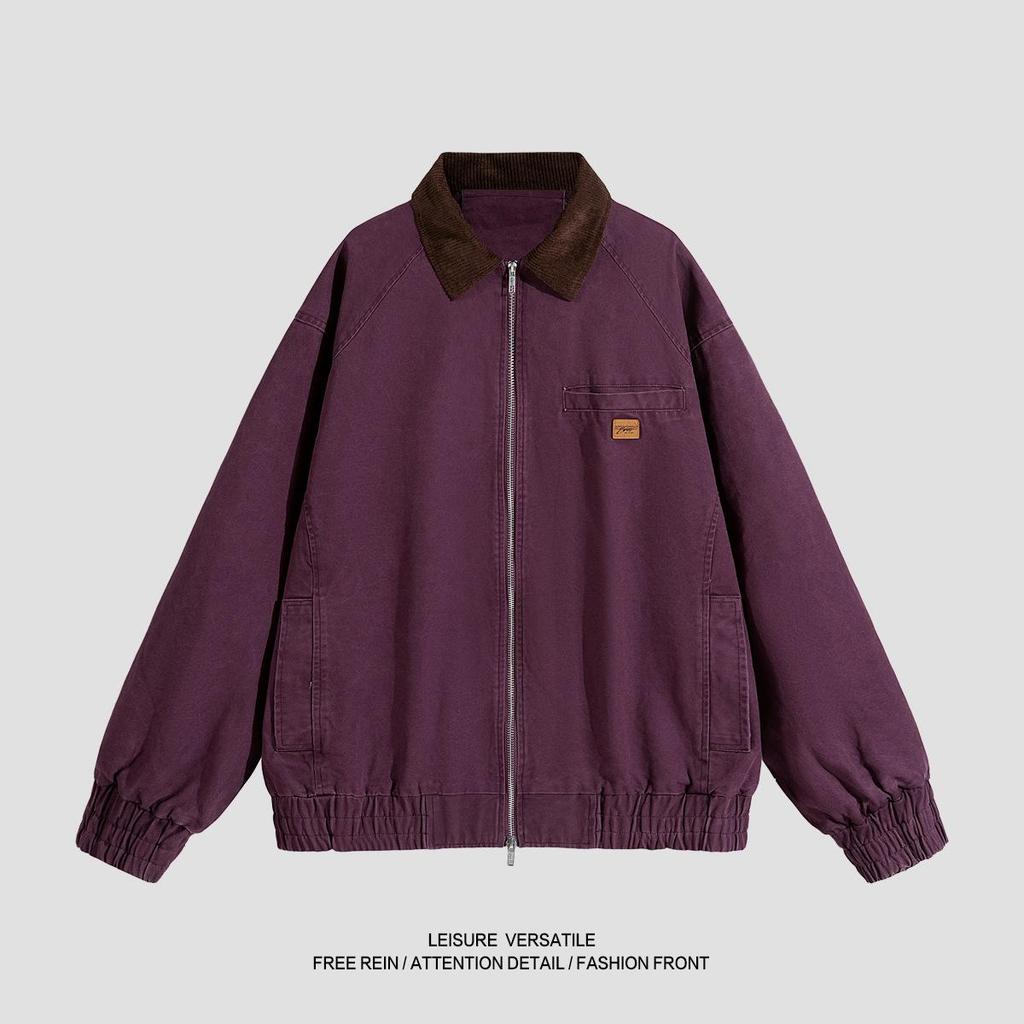 Comfortable Versatile Coat Minimalist Cotton Jacket Men 2026 Jacket Washed Do Old Loose Lapel Men's Spring and Autumn Breathable Work Casual Jacket