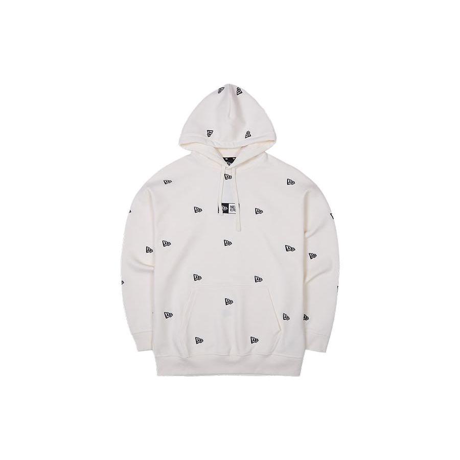 New Era SS23 Embroidered All Over Print Pullover Comfortable American Hoodie Unisex hoodies Ivory 13560522