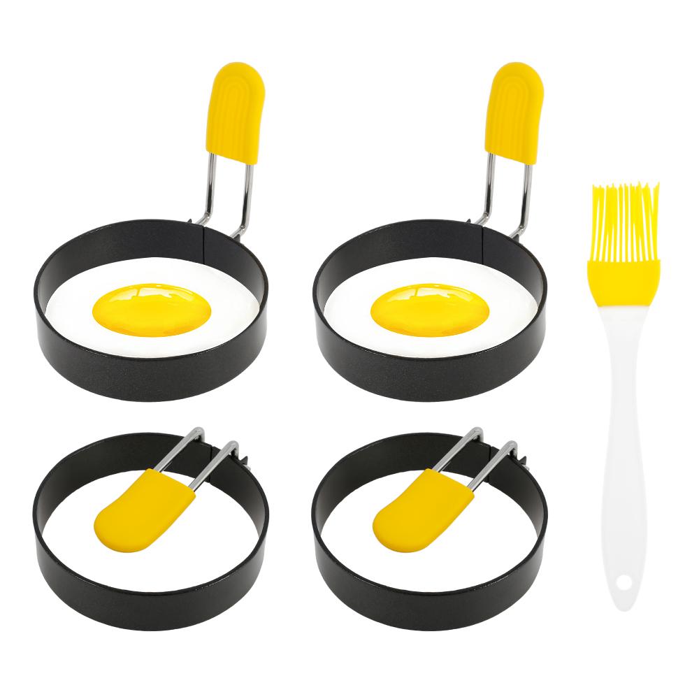 4Pcs Stainless Steel Fried Egg Shaper Egg Mold DIY Breakfast Round Egg Pancake Rings Sandwich Cooking Kitchen Accessories Gadget