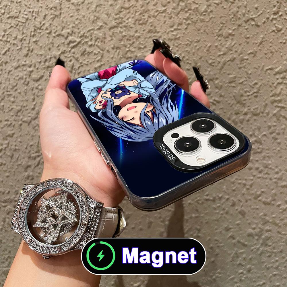 Date a Live Mio Takamiya Translucent MagSafe Mobile Phone Case for iPhone 17 16 15 14 13 12 11 Air Pro Max Plus Colorful Cover