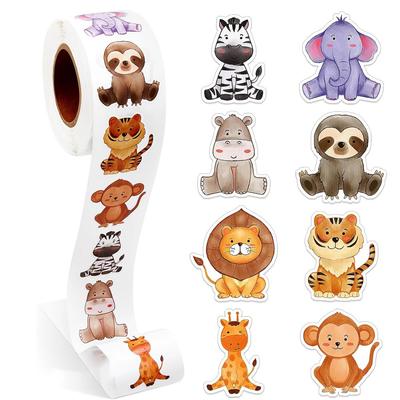 500pcs Dinosaur Rabbit Stickers Cartoon Animal Stickers Teacher Classroom Reward Stickers For School Supplies Party Decor