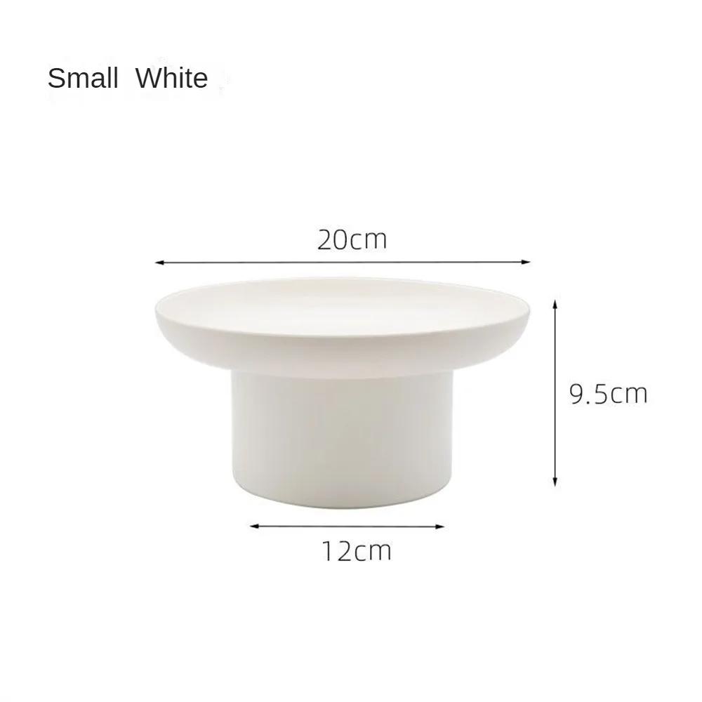 Round Black White Decorative Tray Plastic For Food Snacks Cake Dessert Buffet Presentation Tray Snack Storage Boxes Serving Tray