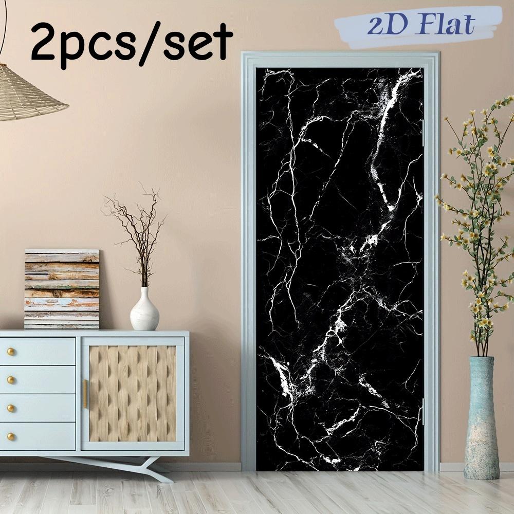 

2pcs luxury marble pattern self-adhesive wall stickers, waterproof and oil resistant, removable living room, bedroom entrance de (as the picture,38.5x200cmx2)