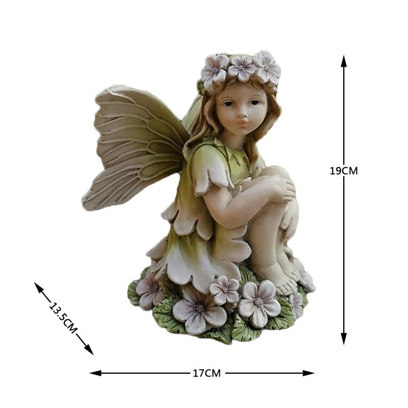 

Antique Flower Fairy Resin Craft Garden Decoration Micro Landscape Ornament Angel Sculpture For Outdoor Patio And Yard Decor Style C