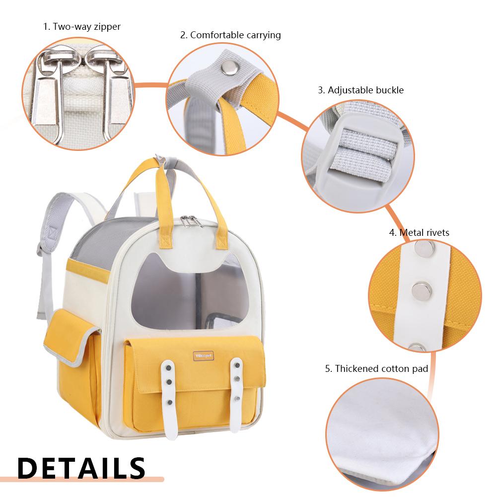 Cat Travel Backpack Breathable Pet Carrier Knapsack Large Capacity for Cats Dogs