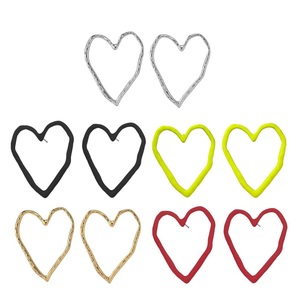 Hollow Heart Earrings Stylish Ear Jewelry Hollow Heart Ear Studs Ear Accessories for Trendy Student and Professionals