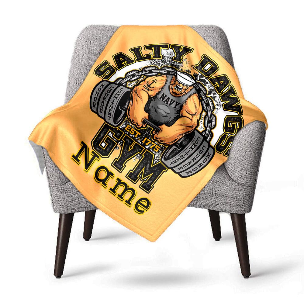 Salty Dawgs Gym Fitness Theme Home Customize Your Name Blankets Comfortable Soft Lightweight Multiseasonal Blanket For Picnics Sofas Offices Beds