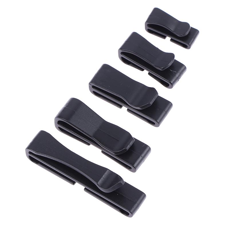 10Pcs/Pack Quick Slip Keeper Buckle End Clip Slider Black For Camping Hiking Backpack Adjusting Strap Webbing 20-51Mm