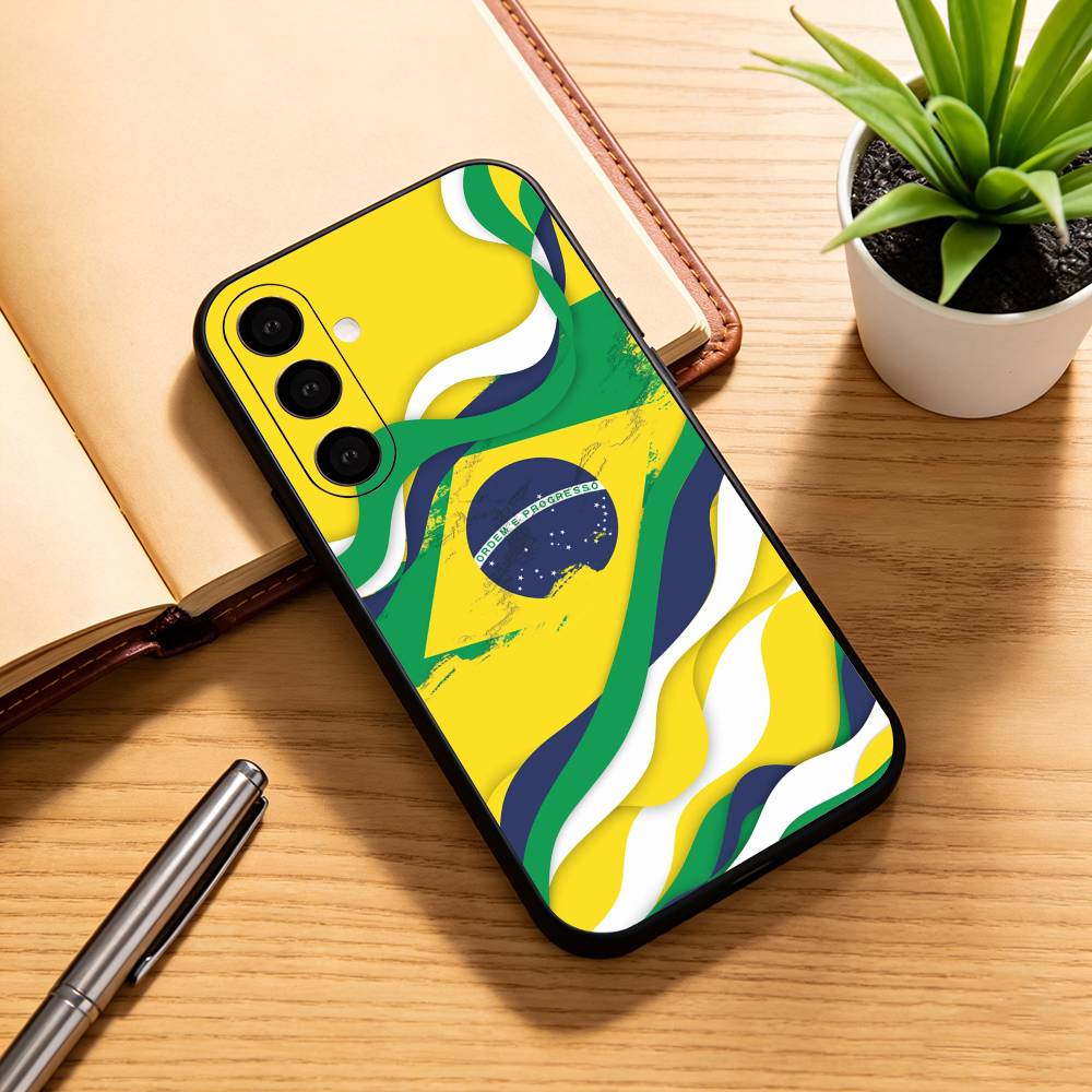 

B-Brazil Brazilian Flag Phone Case For Samsung Galaxy A73,A72,A71,A70,A53,A52,A51,Soft Silicone Black Cover Samsung a71 5g