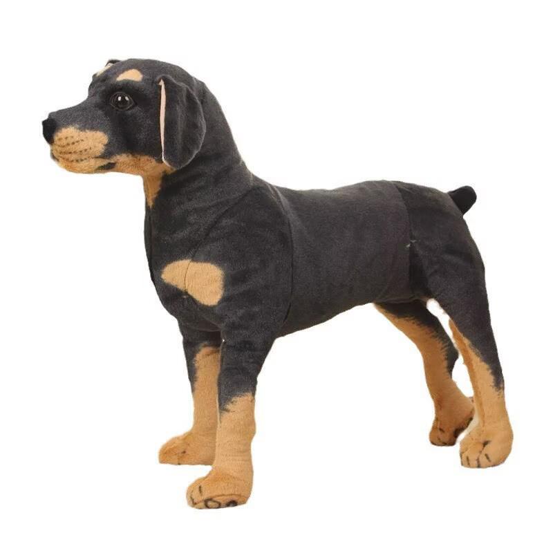 Black Standing Dog Plush Toy - Creative Animal Figure for Children