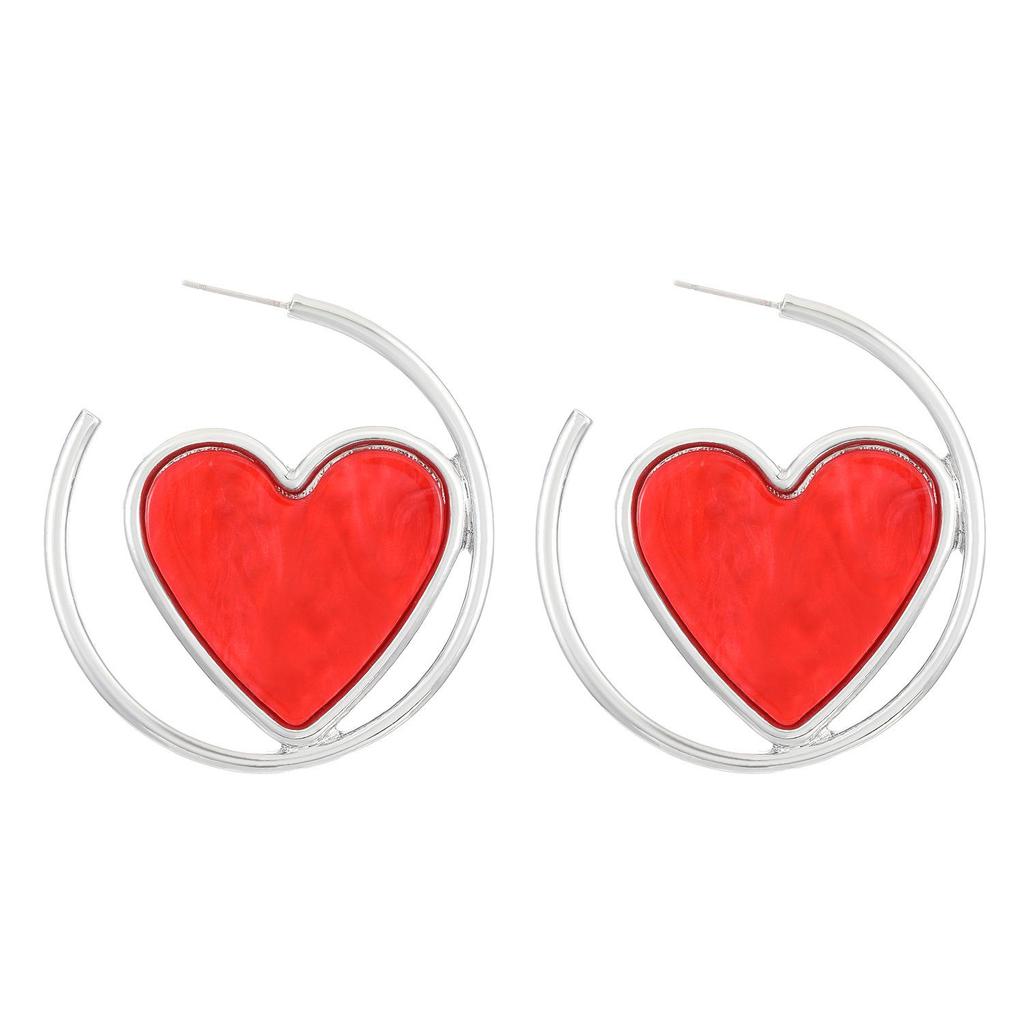 European & American C-Shaped Heart Velvet Stud Earrings for Women – Elegant Korean Style Accessories.