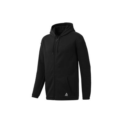 Sudadera con capucha de forro polar de color liso con cremallera completa para hombre Sudaderas Negro EC0900