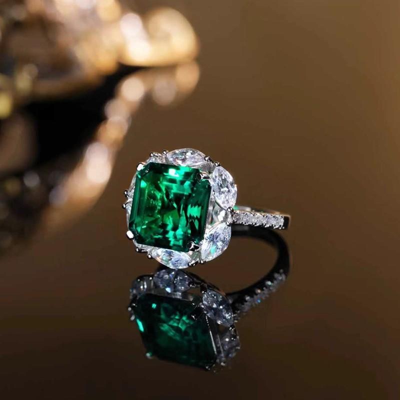 2025 Quality Green Inlaid Zircon Women's Adjustable Ring Elegant and Graceful Party Birthday Daily Fashion Jewelry Gift