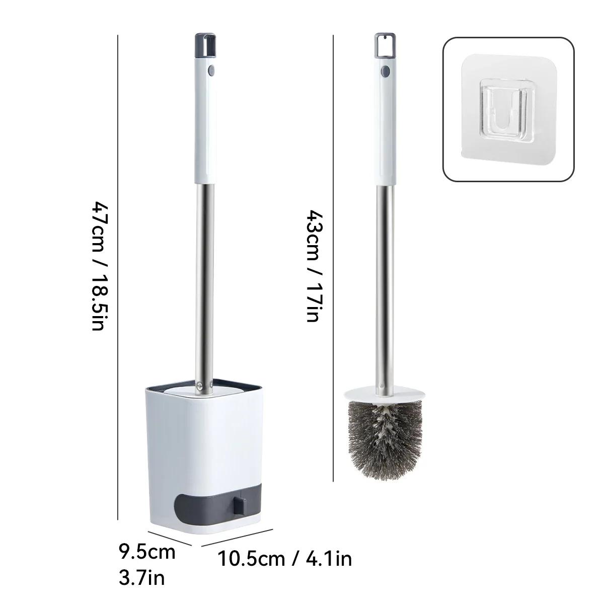 

Plastic Wall Mounted No Dead Corner Toilet Cleaning Brush with Drain Base Long Handle Brush Bathroom Accessories