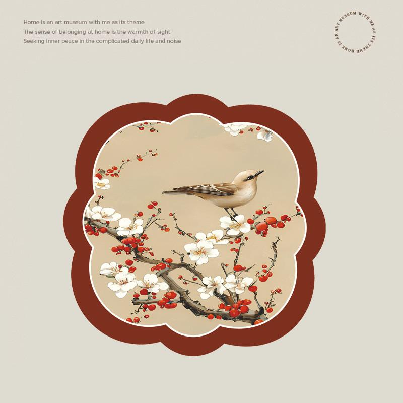 New Chinese Style Zen Tea Mat With Diatom Mud Absorbent Waterresistant Flower Pattern For Home Use