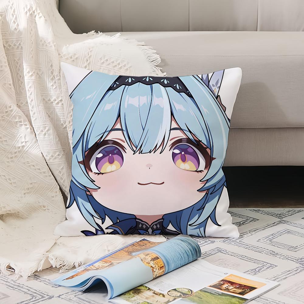Cartoon cute  Genshin  Pillow Case Office Cushions Suitable For Sofa Car Bedroom Decorative Cushion Cover