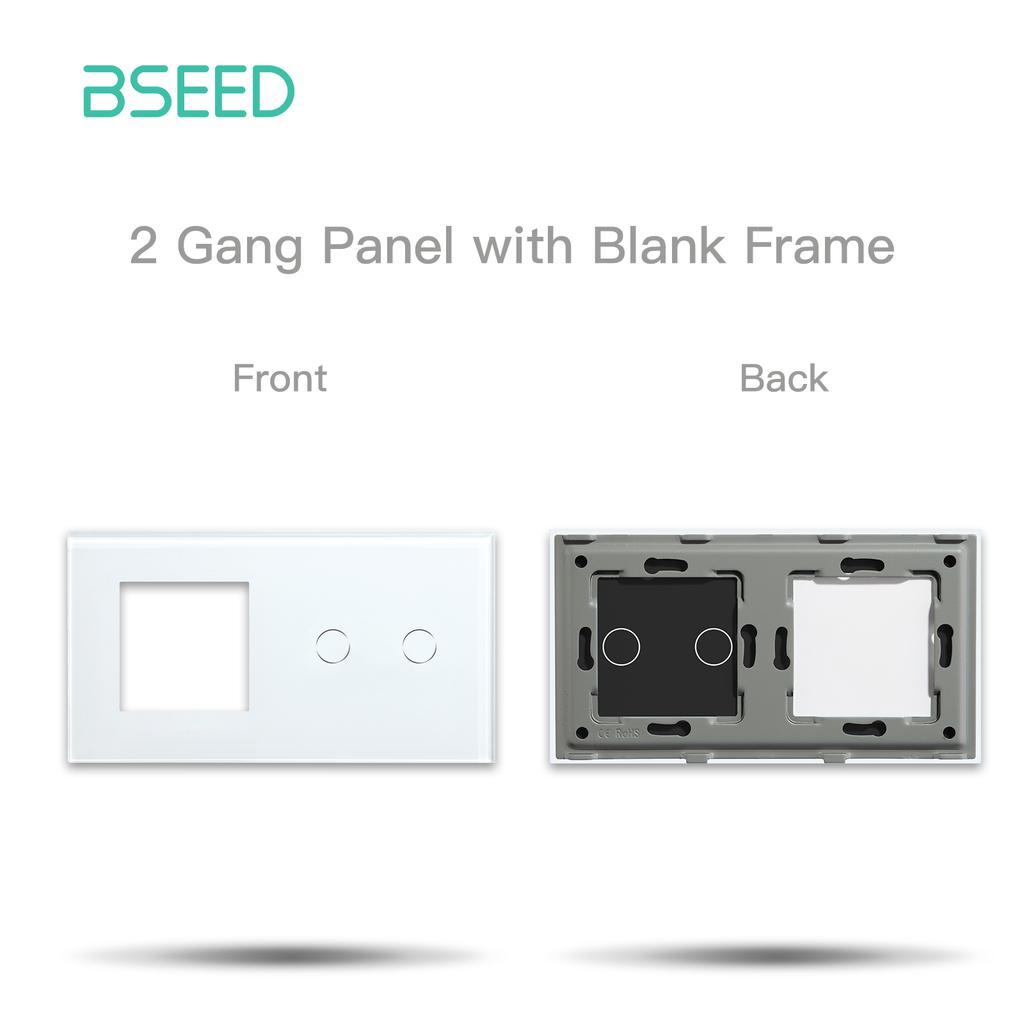 BSEED Wifi 1/2/3Gang Touch Smart Switches Function Parts Tuya Smart Life App Compatible EU Socket Glass Front Panels Spare Parts