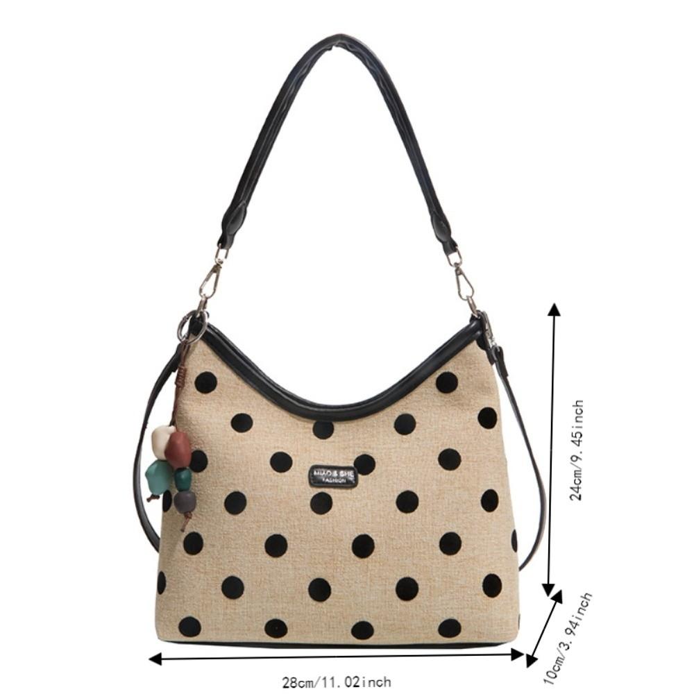 New Polka Dot Tote Bag Large Capacity with Pendant Bucket Bag Women's Shoulder Bags Work and Errands