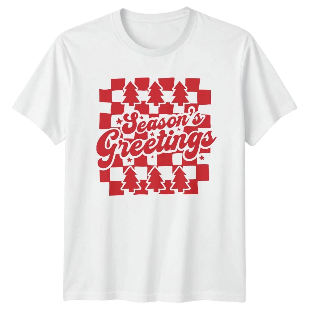 Seasons Greetings Christmas Holidays Unisexs TShirt Unisexs Tee Graphic Top S