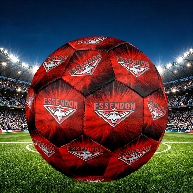Essendon Football Print Size 5 Soccer Ball, PU Wear Resistant Football for Match Training and Daily Practice, Birthday Gift for Soccer Fans