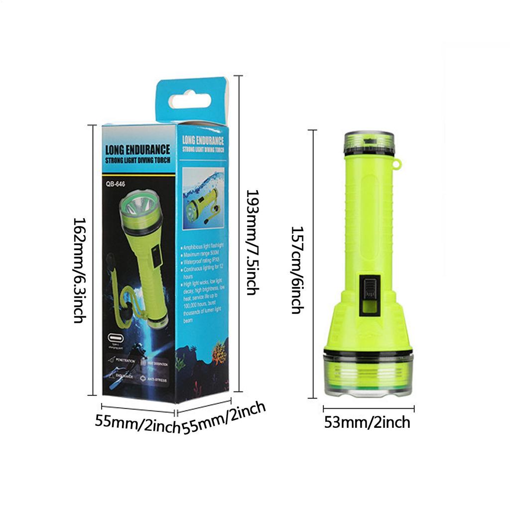 Diving Light Underwater Torch Flashlight Dive Light Rechargeable Torch With High Brightness For Submarine Exploration Shrimping